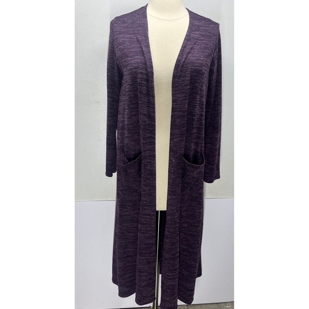 Women's Lularoe Ankle Length Cardigan Sweater, Purple Women's Small